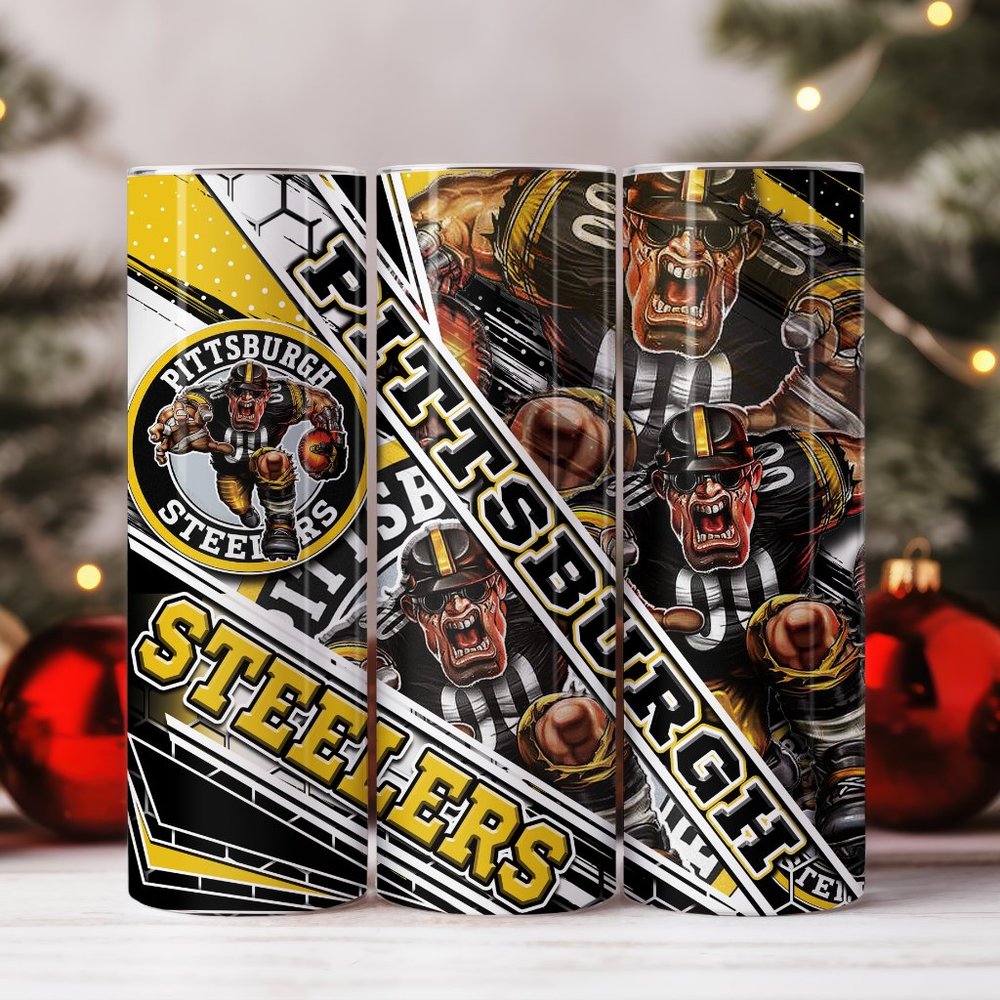 Steelers - Pittsburgh Tumbler -  20 oz Stainless steel cup with Lid